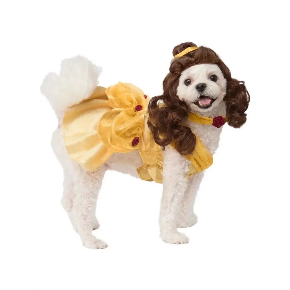 Rubie’s Disney Princess Belle Dog Costume Yellow Dress Medium Pet Costume